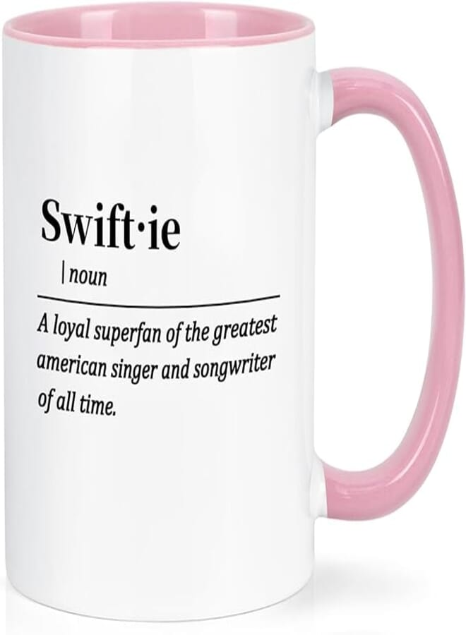 ella - Pop Music Mug – Super Fan Quote – 11Oz Pink Handle Ceramic Coffee Cup For Music Lovers, Fans, Gifting