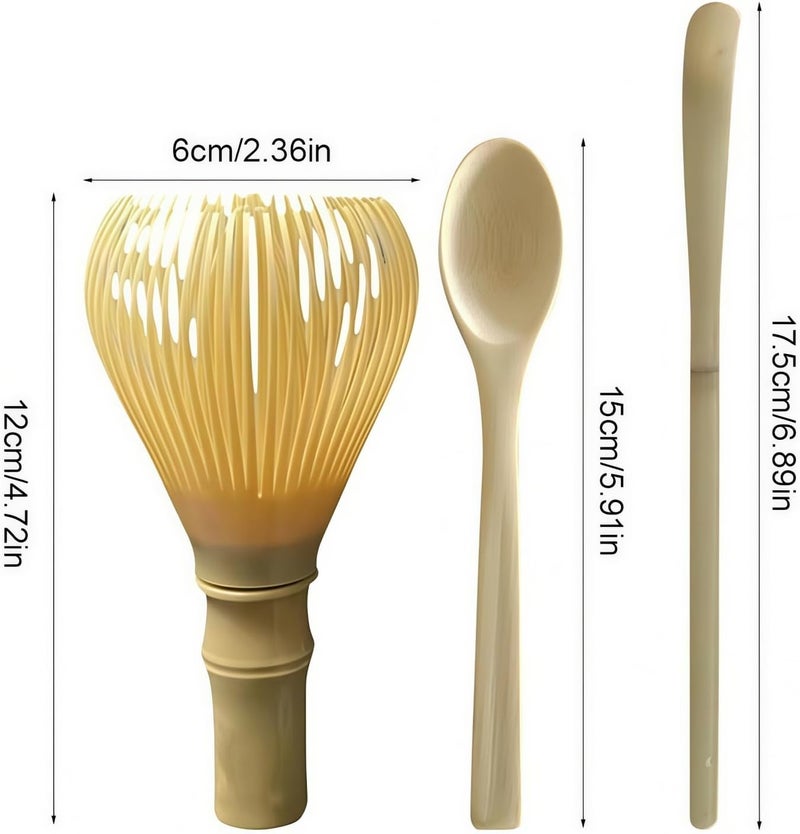 OUGETHER Resin Matcha Whisk Chasen Brush Tools for Matcha Green Tea Powder Reusable Powder Whisk Prepare Japanese Matcha Tea (Yellow-Set) - Image 3