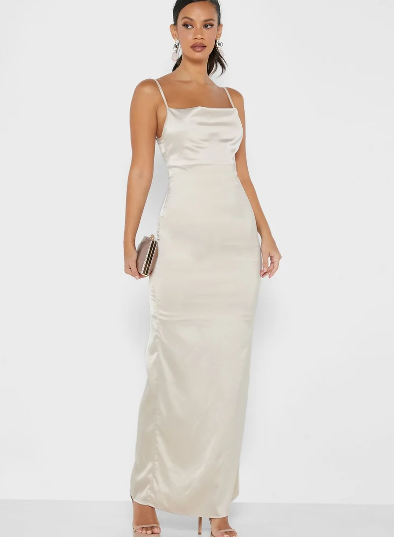 Missguided Tall Cowl Neck Satin Dress
