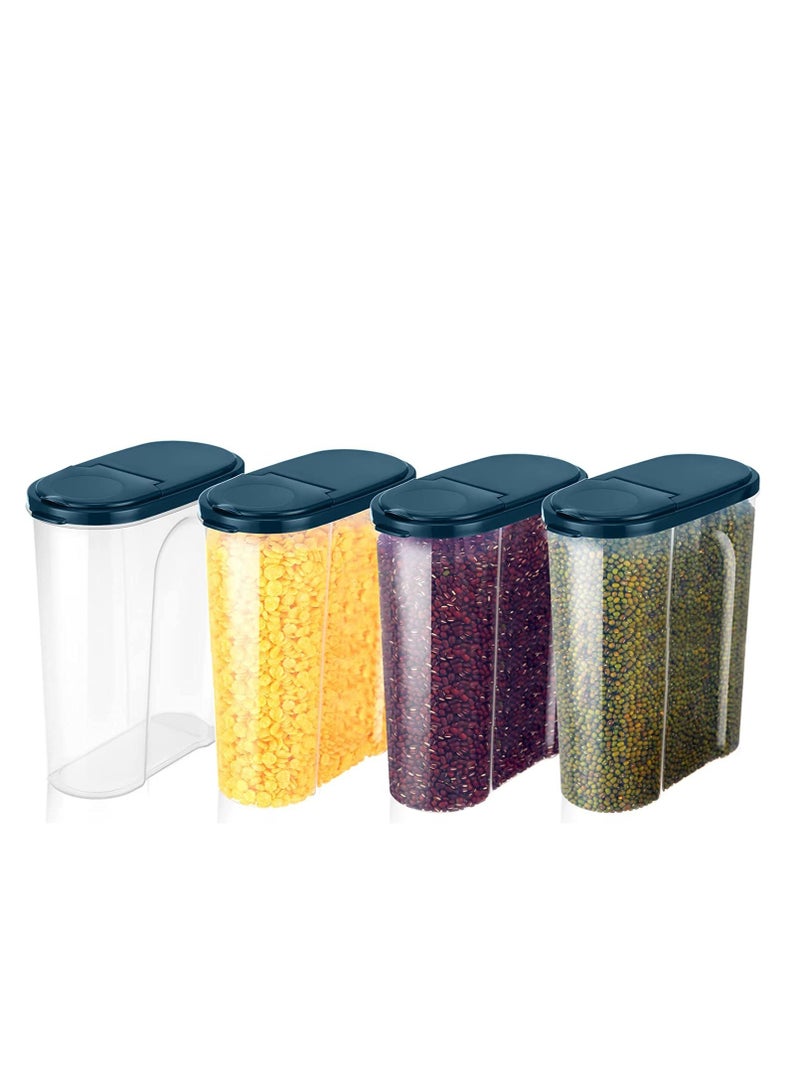 SYOSI Cereal Containers Storage Set Airtight Food Storage Container with Lid 2.4 L/ 81fl oz Plastic Pantry Organization Canisters Bulk for Kitchen Rice Cereal Flour Sugar Snacks Dry Food 4 Pcs - Image 1