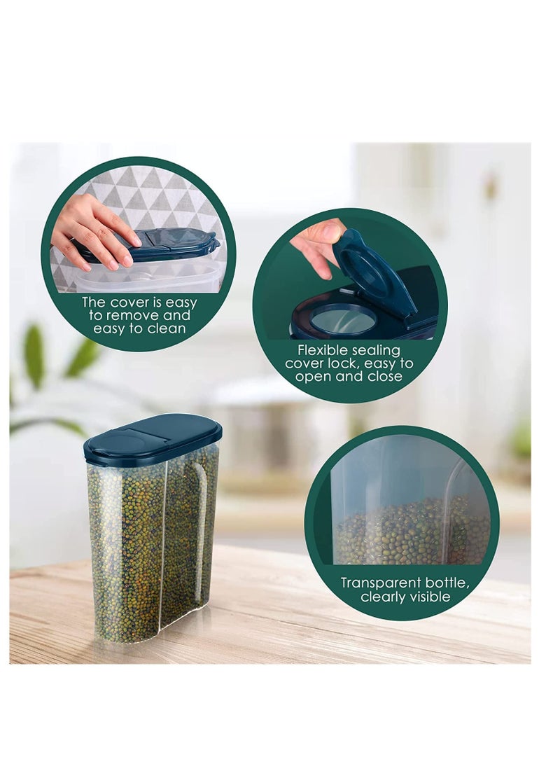 SYOSI Cereal Containers Storage Set Airtight Food Storage Container with Lid 2.4 L/ 81fl oz Plastic Pantry Organization Canisters Bulk for Kitchen Rice Cereal Flour Sugar Snacks Dry Food 4 Pcs - Image 2