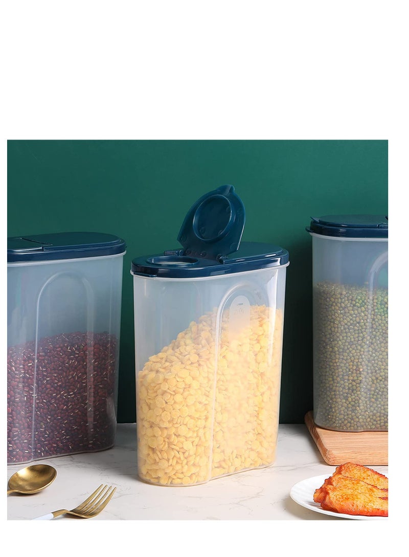 SYOSI Cereal Containers Storage Set Airtight Food Storage Container with Lid 2.4 L/ 81fl oz Plastic Pantry Organization Canisters Bulk for Kitchen Rice Cereal Flour Sugar Snacks Dry Food 4 Pcs - Image 3