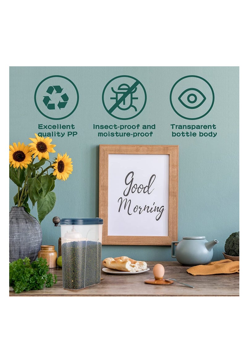 SYOSI Cereal Containers Storage Set Airtight Food Storage Container with Lid 2.4 L/ 81fl oz Plastic Pantry Organization Canisters Bulk for Kitchen Rice Cereal Flour Sugar Snacks Dry Food 4 Pcs - Image 4