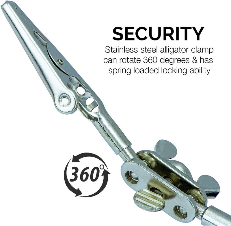 نيكو 01902 يد مساعدة قابلة للتعديل مع عدسة مكبرة، أداة لحام يدوية، حامل محطة أسلاك لحام مع مشبكين من نوع التمساح وقاعدة ثقيلة، أدوات صنع الخرز والمجوهرات، حامل لحام - Image 2