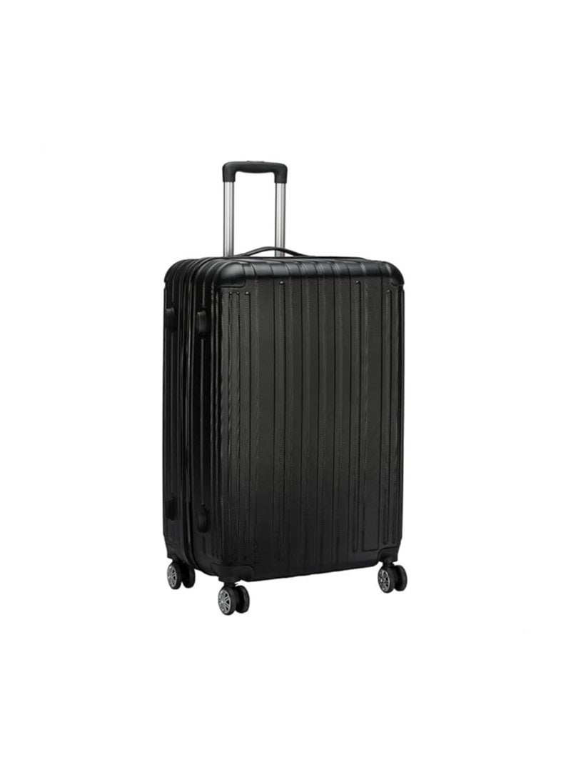 Luggage Trolley Travel Bag Size 28 - Black, Durable, Lightweight, Expandable Suitcase with Wheels