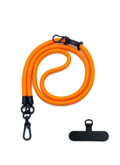 Generic 120CM Cell Phone Lanyard, Adjustable Crossbody Cell Phone Strap with Additional Hook for Airpods cover, Keychain, Wallet- Orange Color, 10MM Thick  - Image 1