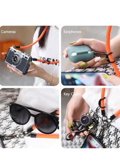 Generic 120CM Cell Phone Lanyard, Adjustable Crossbody Cell Phone Strap with Additional Hook for Airpods cover, Keychain, Wallet- Orange Color, 10MM Thick  - Image 4