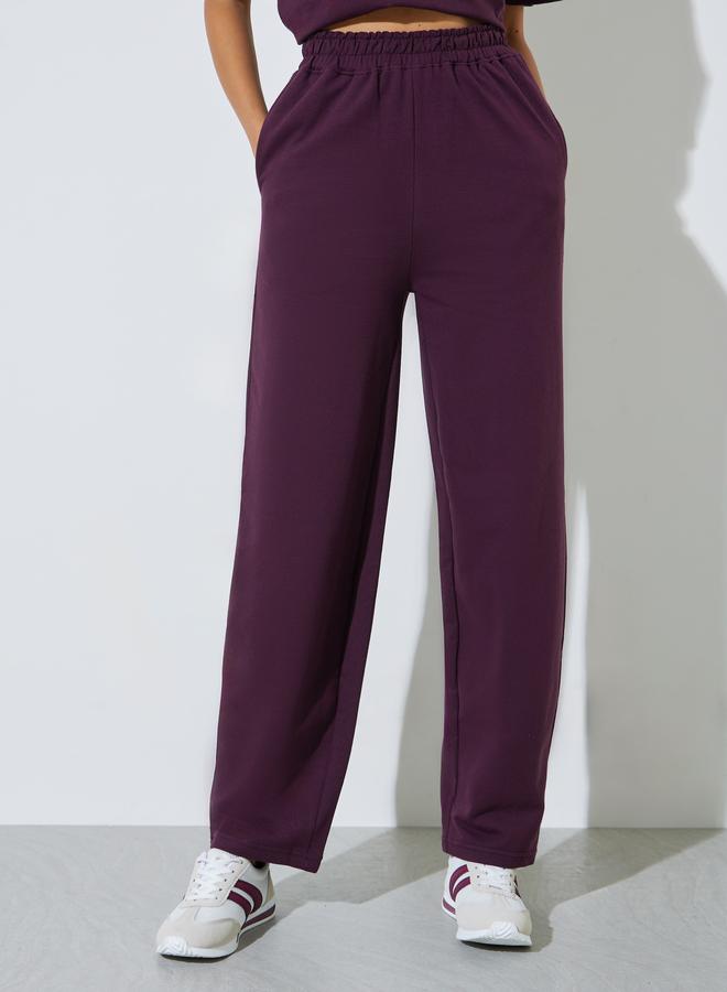 Styli Purple Barrel Fit Cotton Blend Joggers - Image 2