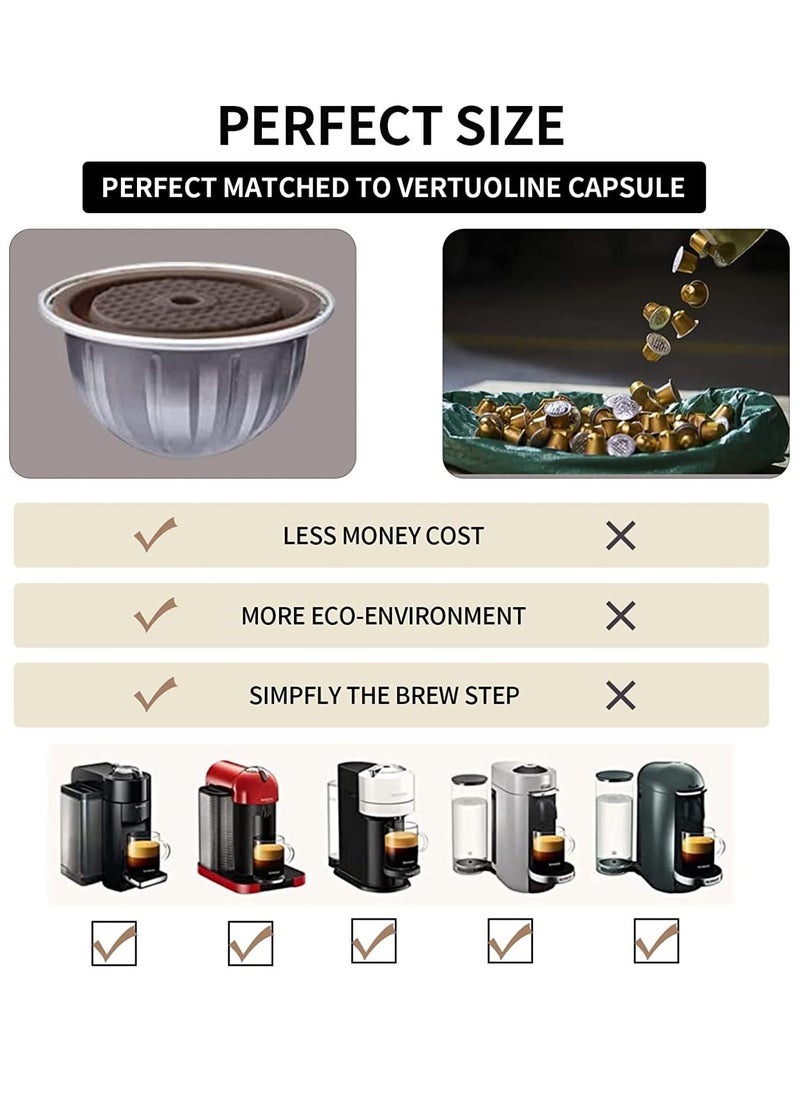 KASTWAVE - Reusable Coffee Capsule Lid for Original Vertuoline & Vertuo CapsulesPods, Food Grade Silicone Cap for Refillable Nespresso Vertuo Capsule with Scoop and Brush, 4 PCS - Image 1