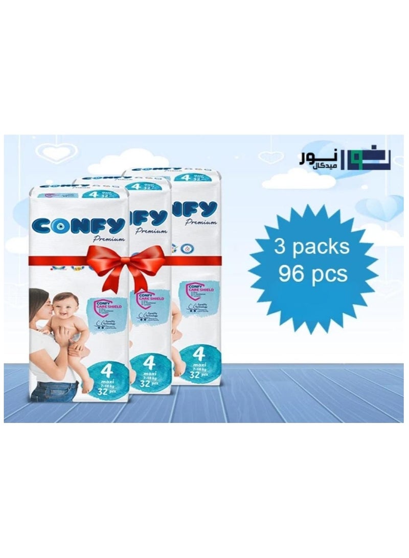 Confy Premium Baby Diapers Size 4, 96 pcs, 7-14 kg - Image 1