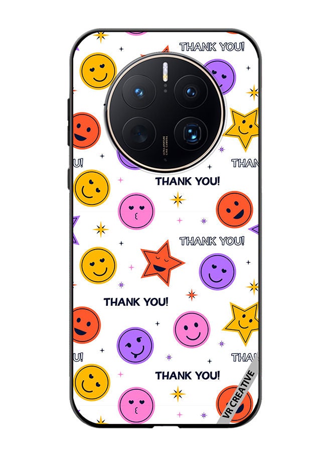 VR CREATIVE Protective Case Cover For Huawei Mate 50 Pro Thank You Seamless Design Multicolour - Image 1