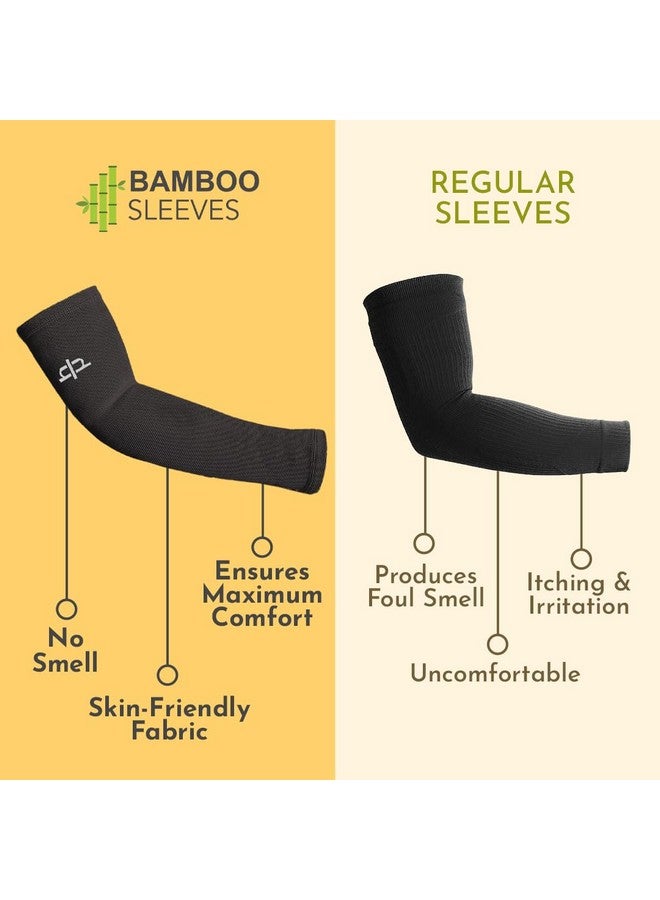 HEELIUM Bamboo Compression Arm Sleeves For Men & Women | Full Arm Support | Durable & Odour-Free Arm Sleeves For Running, Cycling & Outdoor Activities - Image 2