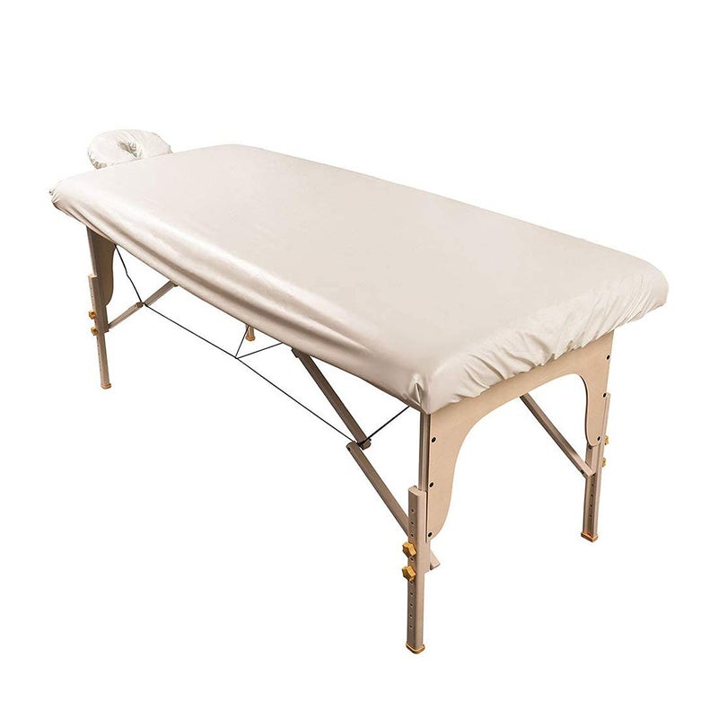 ForPro Professional Collection ForPro Professional Collection Waterproof Massage Table Cover Protective Spa Treatment Sheet Set for Massage Tables Machine Washable includes Massage Fitted Sheet and Face Rest Cover Natural 