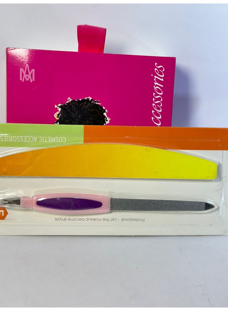 Stainless Hand Plastic Nail File+ Professional Nail File with Double Sided Sanding - for False Nails 2PCS - Image 2