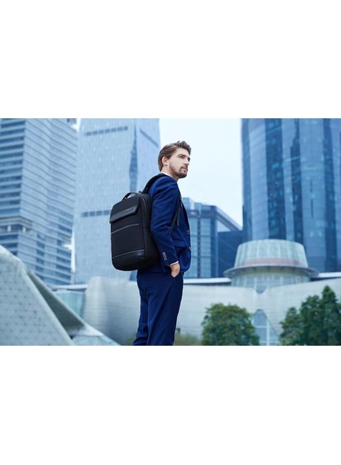 ah arctic hunter Slim Backpack for Men 16L Compact Office 15.6-inch Laptop Bag 2 Pockets Lightweight Water-resistant Premium Backpack for Office Daily Use College,B00671-Black  - Image 3