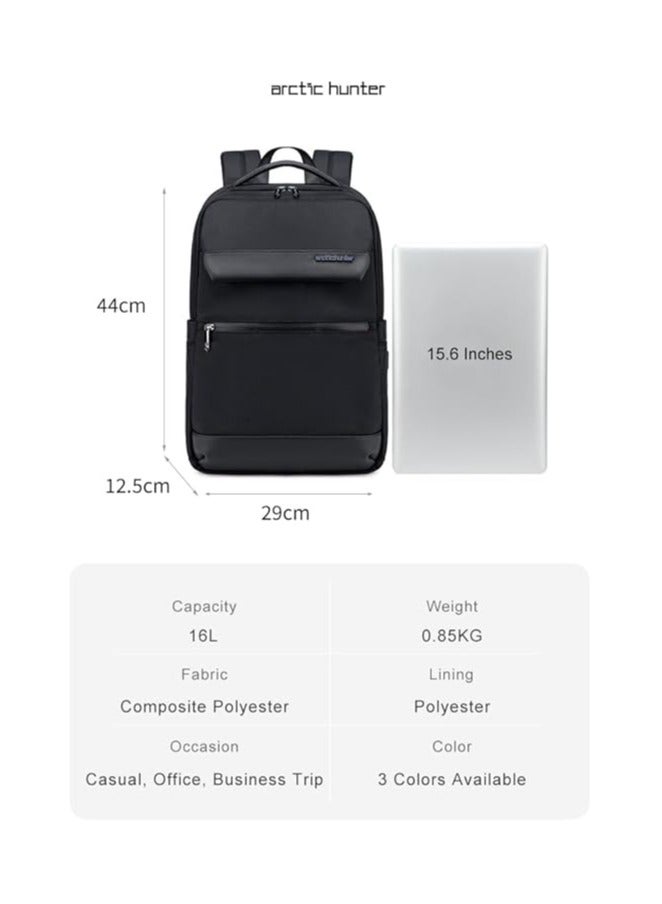 ah arctic hunter Slim Backpack for Men 16L Compact Office 15.6-inch Laptop Bag 2 Pockets Lightweight Water-resistant Premium Backpack for Office Daily Use College,B00671-Black  - Image 5