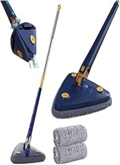 360° Rotatable Adjustable Cleaning Mop, Triangle Microfiber Mop with Long Handle, Extendable Triangle Cleaning Mop, Imitation Hand Twist Quick Dry Mop, Wet Dry Shower Scrubber Brush for Windows Floor
