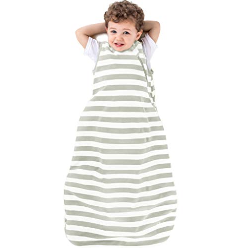 Woolino Ecolino Organic Cotton Baby Sleep Sack - 2-Way Zipper Baby Wearable Blanket - Toddler Sleeping Bag Sack - 18-36 Months - Silver - Image 1