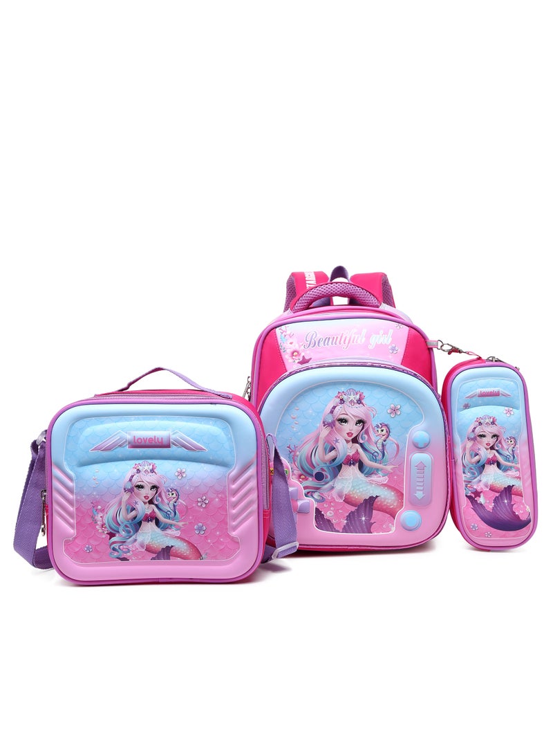 Stargold Baby Backpack 3Pcs Combo For Baby Girl With Adjustable Strap For School 12 Inch - Image 1
