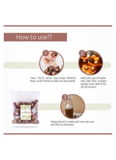 ATTAR AYURVEDA Dried Reetha Nuts Whole Soapnuts For Hair 100% Natural Raw Form 250gm  - Image 3