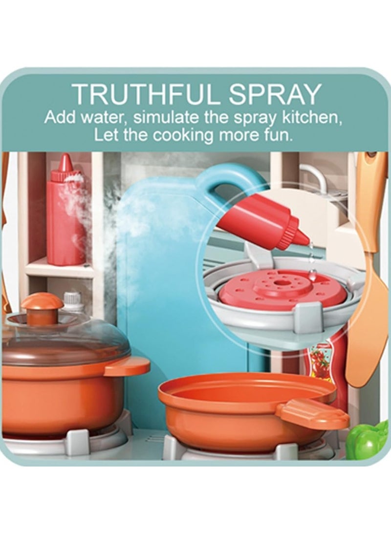 Pretend Play Kitchen Set with Sound Effects and Lights - 33 Pieces - Image 4