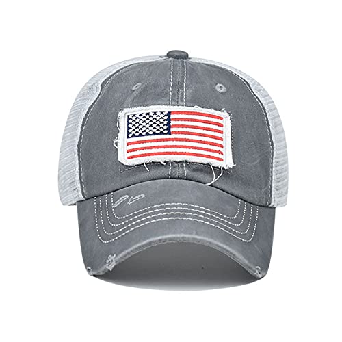 ProMindFun Womens Ponytail High Messy Bun Hats Distressed Baseball Caps Unconstructed Washed Dad Hat Girls Trucker Ponycaps - Image 2