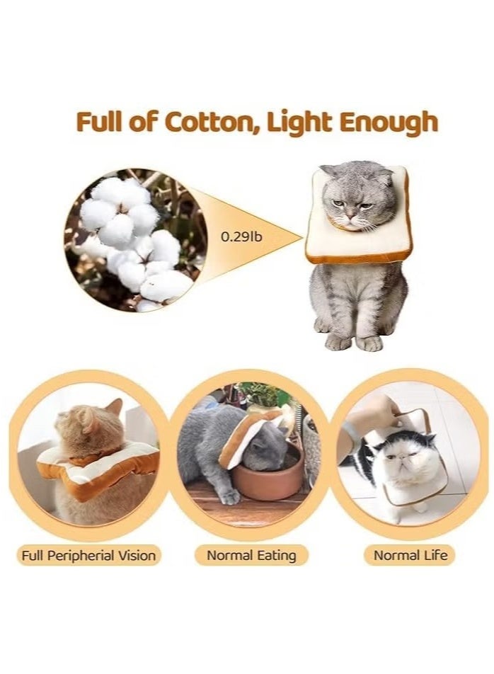 Ailily Adjustable Cat Cone Collar Soft Cat Recovery Collar Cone for Cat After Surgery Cat Neck Cone Elizabethan Collar for Cat and Kitten Toast M - Image 2