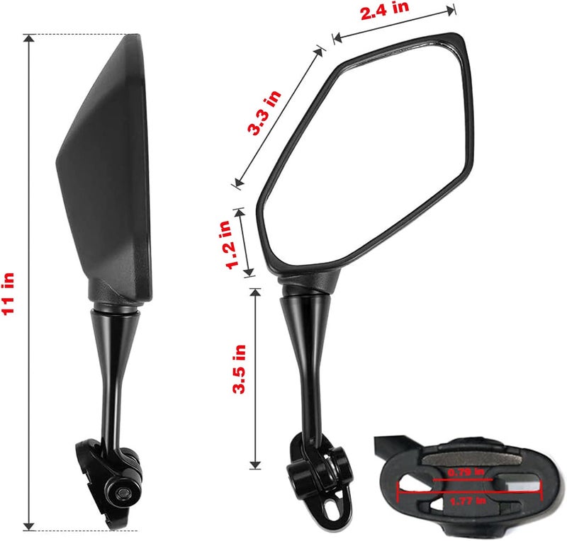 Mamiko Motorcycle Rear View Mirrors for CBR300R/CBR500R/CBR600 - Image 3
