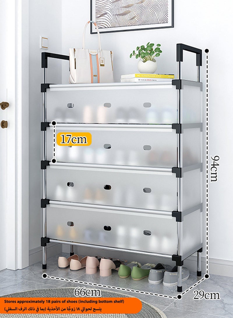 ويمارت رف أحذية من 5 طبقات مع غطاء مقاوم للغبار، خزائن أحذية، منظم خزانة أحذية قائم بذاته، رف أحذية موفر للمساحة لمدخل غرفة المعيشة وغرفة النوم - Image 2