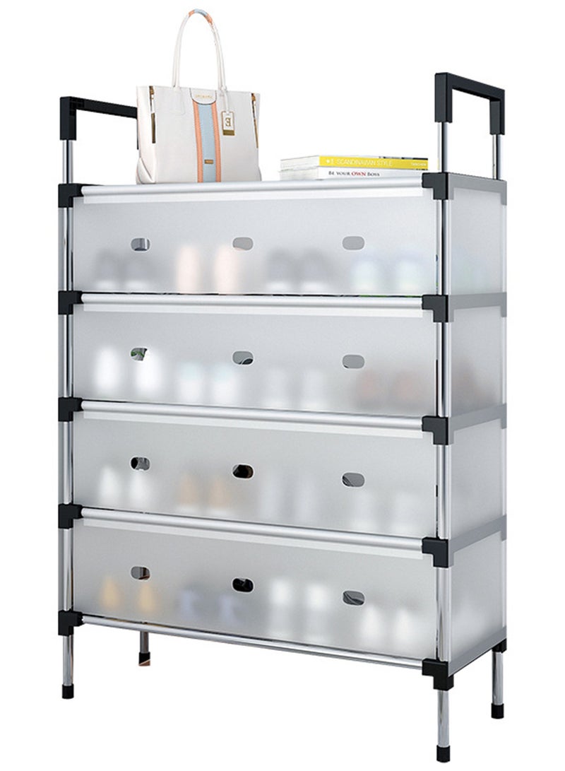 ويمارت رف أحذية من 5 طبقات مع غطاء مقاوم للغبار، خزائن أحذية، منظم خزانة أحذية قائم بذاته، رف أحذية موفر للمساحة لمدخل غرفة المعيشة وغرفة النوم - Image 1