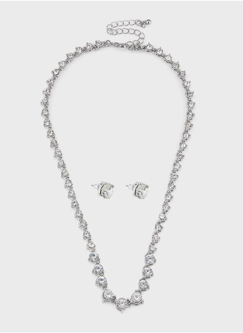 Ella Limited Edition - Diamante Necklace & Earring Set - Image 1