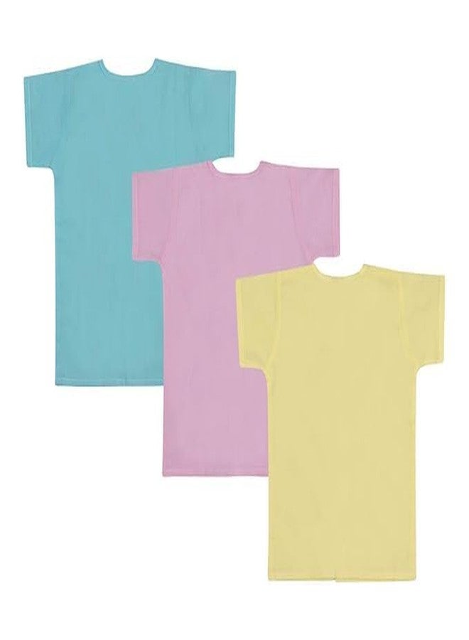 Fashtastic Baby Jabhla | Unisex Baby Loose Fit Shirt | Baby Loose Fit Pehran (Pink, Sky, Yellow) (in, Alpha, S, Regular, Pink, Sky, Yellow) - Image 2