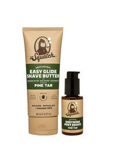 Dr. Squatch Dr Squatch Pine Tar Smooth Shave Bundle  Easy Glide Butter  Soothing Post Shave  Natural Ingredients  Manly Fragrance  Moisturizing 