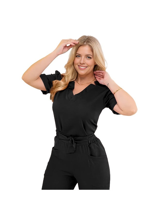 NIBEMINENT Short Sleeve Straight Pants Hospital Work Clothes Beauty Salon Women's Nurse Suit Hand Washing Clothes - Image 1