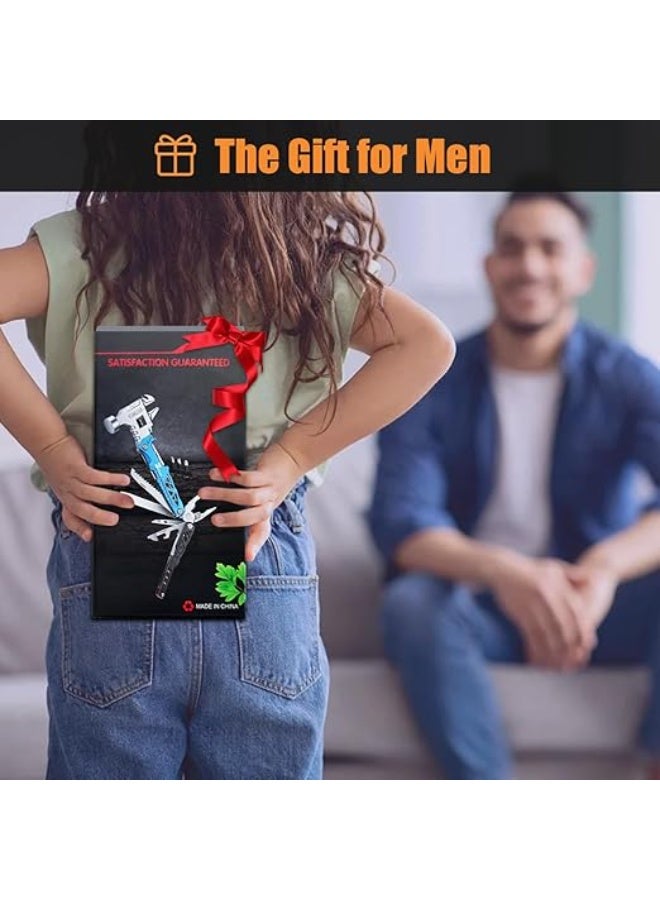 Fesasn Upgraded Adjustable Wrench Multi tool Hammer,18-in-1 All in One Survival Tools Mini Multitool Pliers for Adults Him Boyfriend Husband Grandpa Women Birthday Valentines Fathers Gift - Image 3