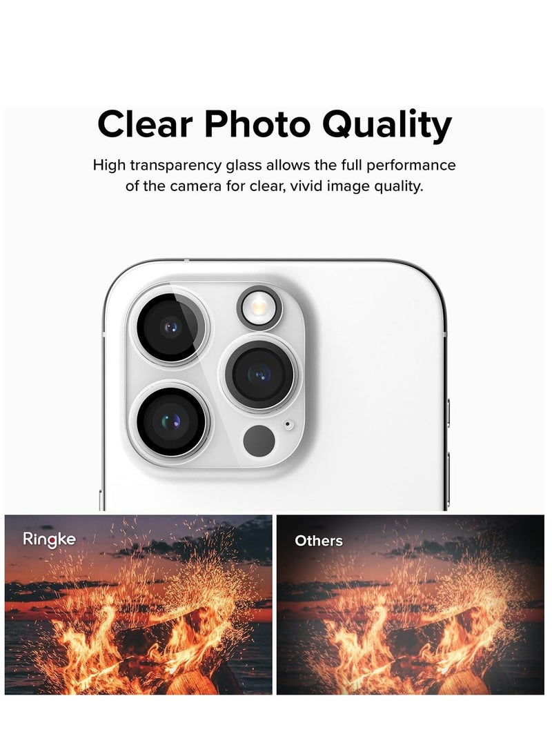 Raxoom Camera Protector Glass [2 Pack] Compatible with iPhone 15 Pro Max Transparent HD Clear Full Adhesive Hard Tempered Glass Camera Lens Protector - Image 5