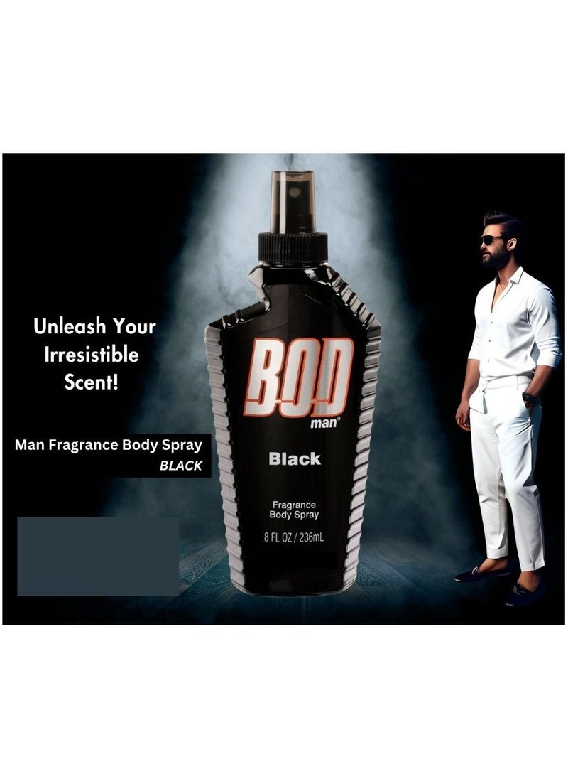 BOD - Bod Man Black Body Spray 236ml - Image 1
