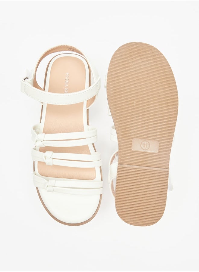 Flora Bella By Shoexpress - Girl's Strappy Sandals with Hook and Loop Closure Ramadan Collection - Image 1