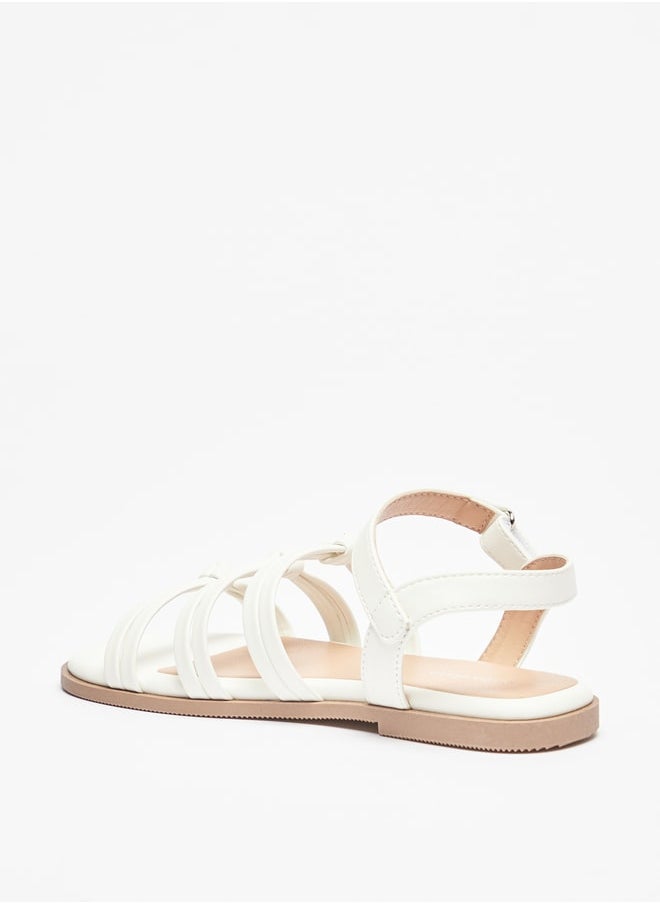Flora Bella By Shoexpress - Girl's Strappy Sandals with Hook and Loop Closure Ramadan Collection - Image 1