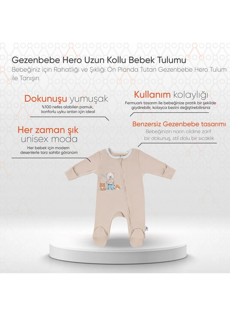 جينزبيبي Hero Long Sleeve Baby Romper Teddy (Organic)