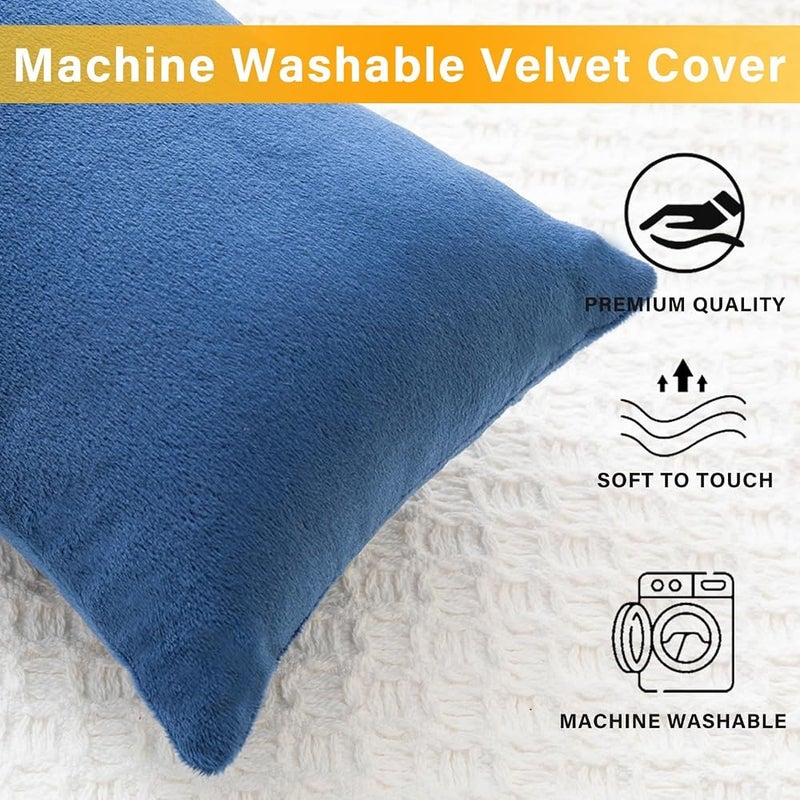 Tazweeq 2 Pack Mini Travel Pillow, Memory Foam Mini Pillow, Soft Microfiber & Memory Foam for Neck, Knee, Lumbar & Wrist Support (Blue) - Image 3