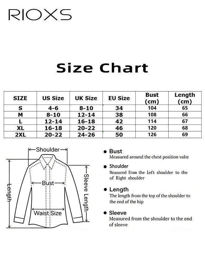 RIOXS Womens Blazers, Business Casual Blazers for Ladies, Long Sleeve Notch Lapel Slim Fit Work Office Blazer Jackets with Pockets, Spring Fall Suit Outerwear for Commuting Meeting Daily Wearing - Image 5