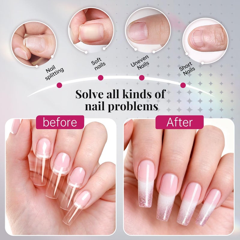 krofaue 500PCS Clear False Nails Tips - Half Cover Lady French Style Acrylic Artificial Tip Manicure with Box of 10 Sizes for Nail Tips Art Salons and Home DIY - Image 3