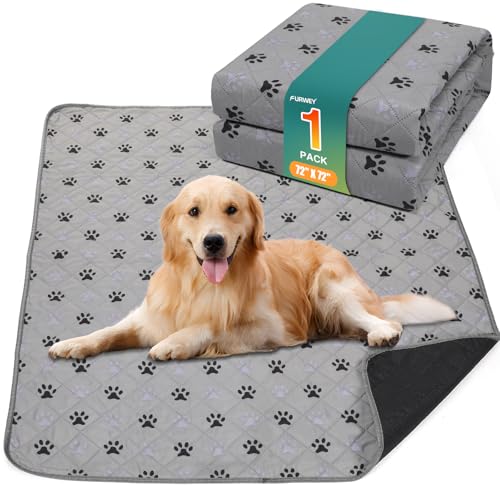 FURWEY 1 Pack Extra Large 72"X72" Washable Pee Pads for Dogs Super Absorbent Dog Training Pads Non-Slip Waterproof Pet Training Pads Mats Whelping Pads for Dogs Cats Puppy - Image 1