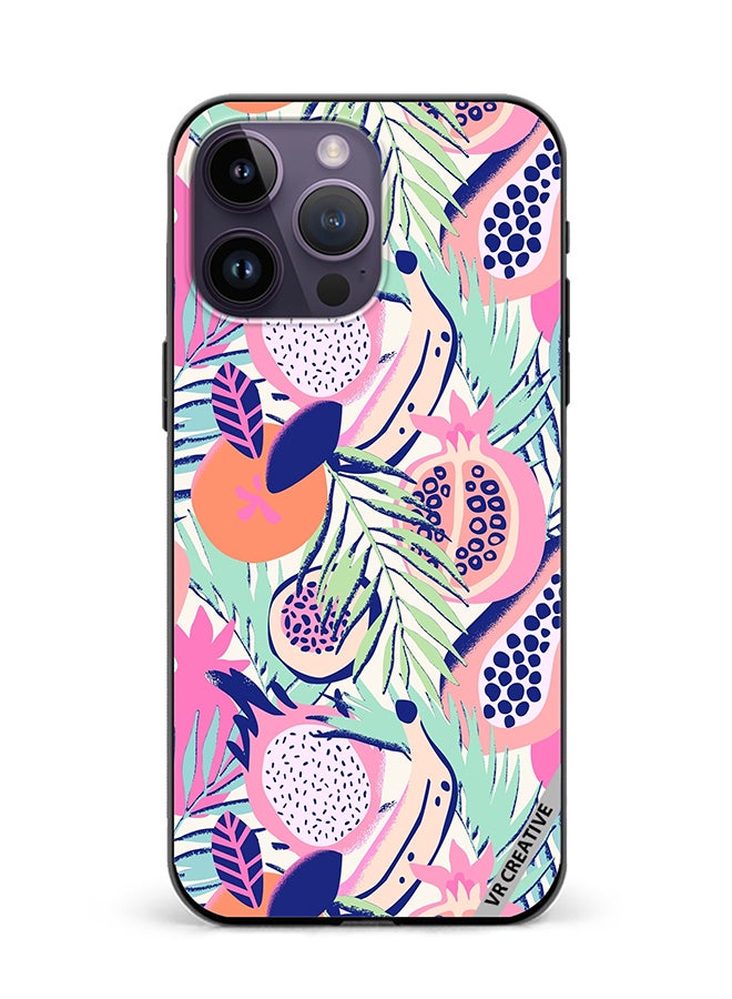 VR CREATIVE Protective Case Cover For Apple iPhone 16 Pro Max Abstract Dragon Fruit Design Multicolour