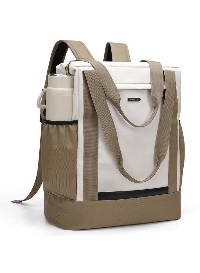 GOLF QUALITY Laptop Backpack for Women,Adjustable Tote Work Business Backpack,TravelPersonal Carry On Bag, A-wchampagne, 17.3 Inch - Image 1