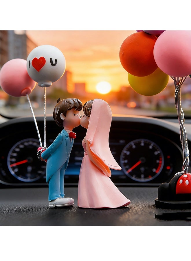 Happy D Romantic Balloon Couple Car Accessory – Decorative Figure with I Love You Written on It - Image 1