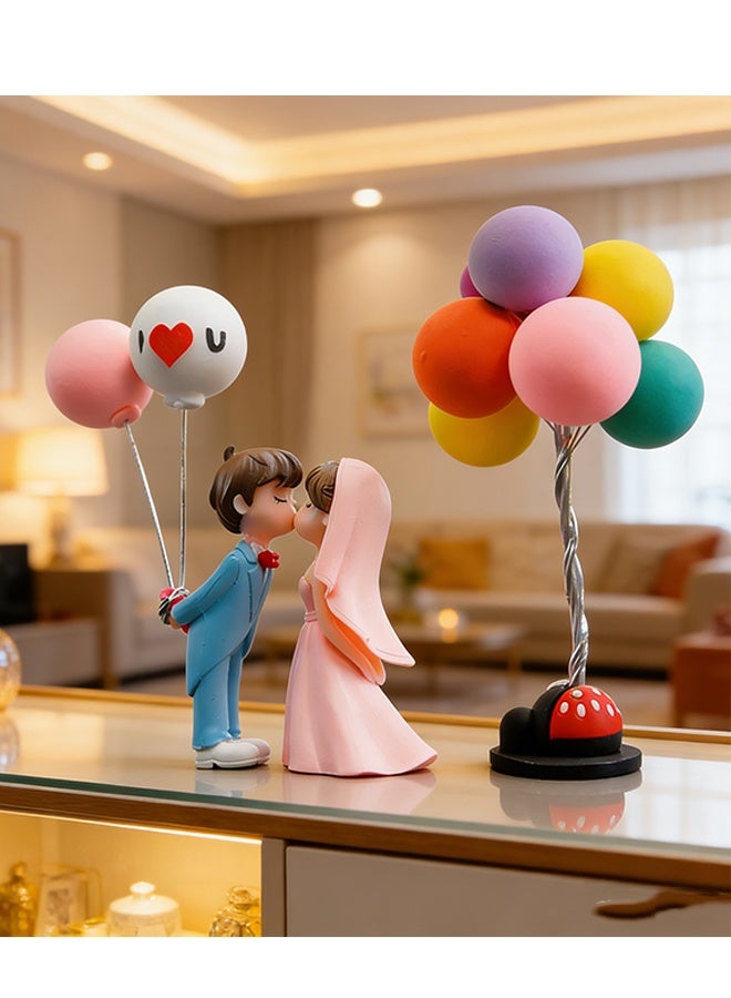 Happy D Romantic Balloon Couple Car Accessory – Decorative Figure with I Love You Written on It - Image 3