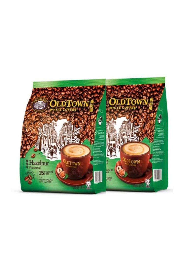 OLDTOWN 3 in 1, Instant white coffee, Hazelnut 2packs, Malaysia - Image 1