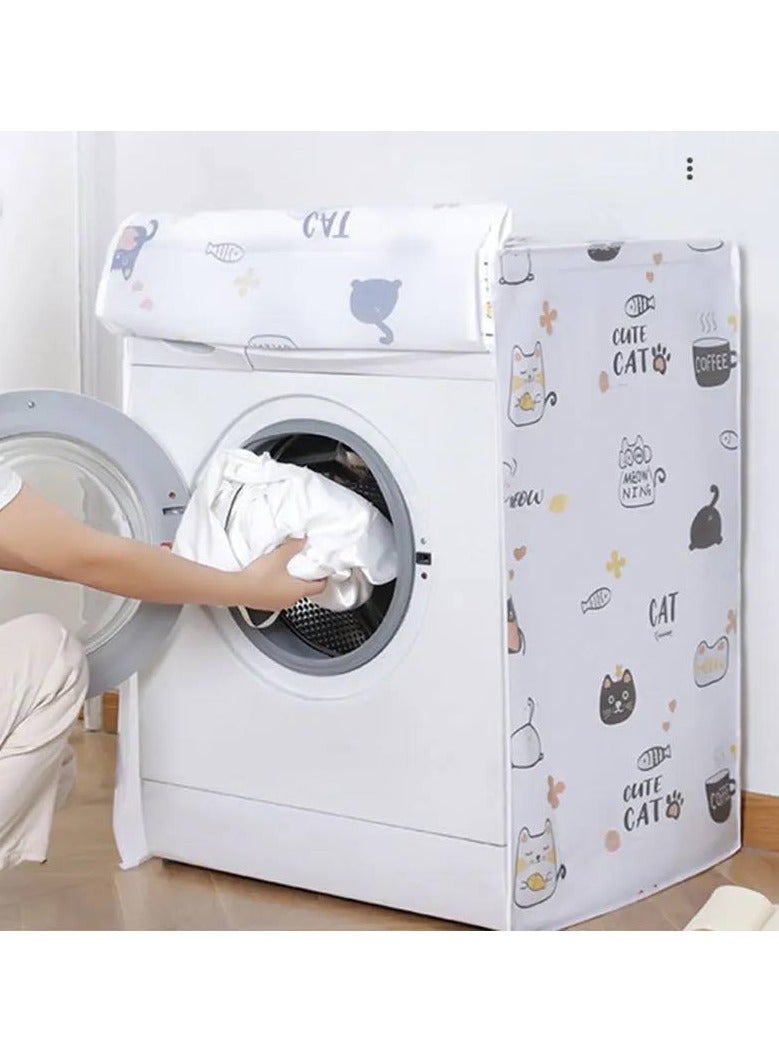 Water and Dust Proof Cover with Zipper For Automatic Washing Machine - Image 1